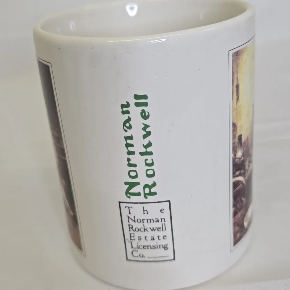 Norman Rockwell Coffee Mug, Cobbler Studying Dolls‎ Shoe
